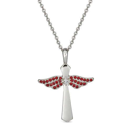 Angel and cross necklace discount