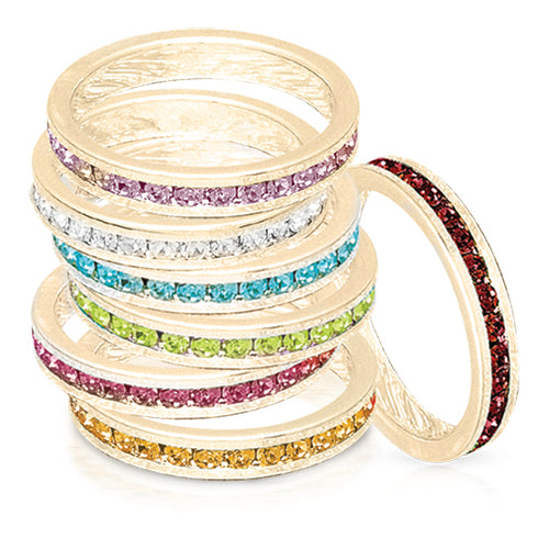 Birthstone Stackable Rings (Yellow) – Maya J